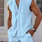 New men's casual sleeveless beach shorts sets