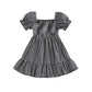 Plaid Smocked Dress ~ Black