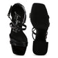 Black Block Heeled Platform Sandals