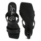 Black Mid Heel Sandals