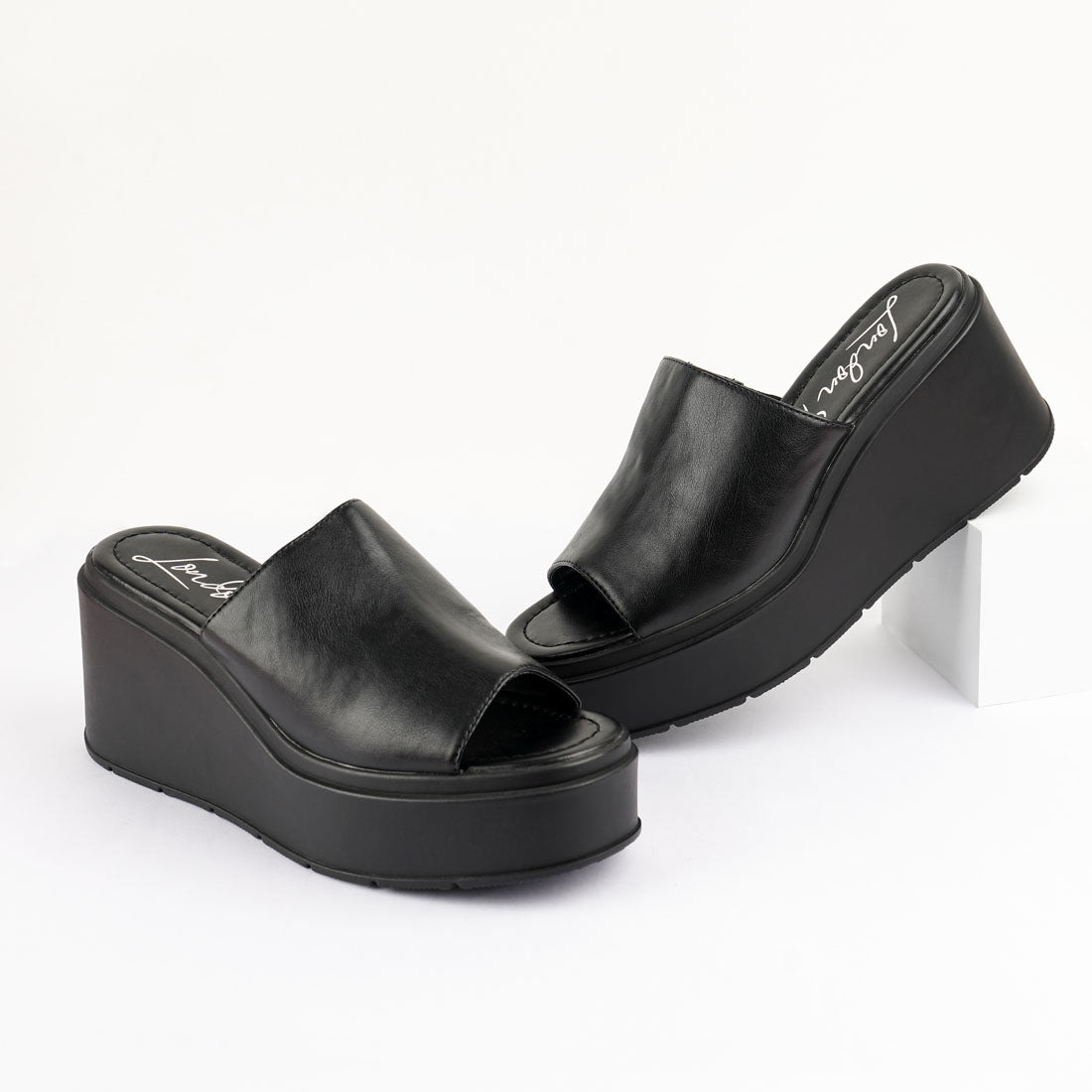 Ama Black High Casual Sandals
