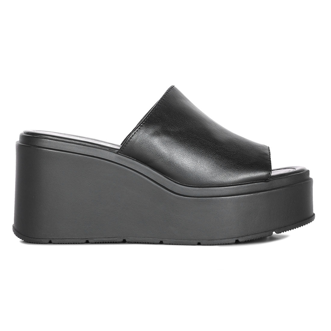 Ama Black High Casual Sandals