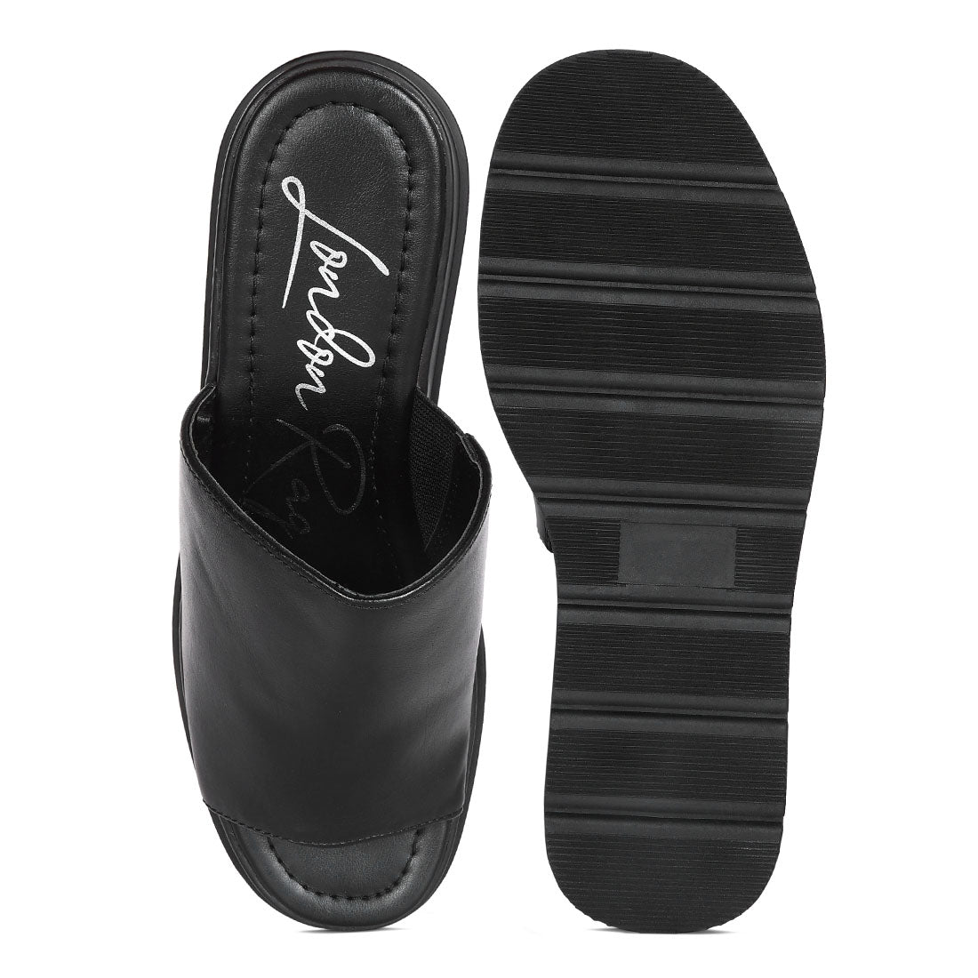 Ama Black High Casual Sandals