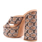 Sinful High Platform Patterned Diamante Slides