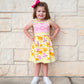 Girls Easter Dress Spring Birds and Pink Arabesque Cotton Knit