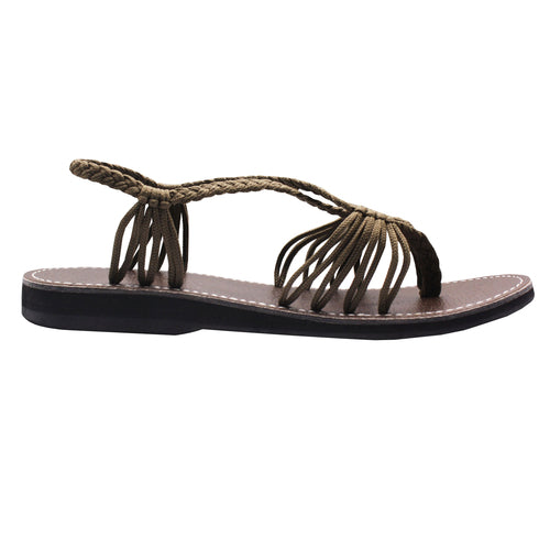 Markerandhands Handwoven Rope Flat Sandals For Women Airy Taupe size 5