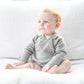 Smart Long Sleeve Kimono Bodysuit + Bib - Gray