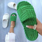 Thick Bottom Embossed Cotton Fur Women Slippers