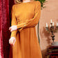 Mustard long sleeve Midi Dress