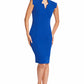 Point De Vu Dress  - Sleeveless notch neck midi sheath dress