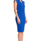 Point De Vu Dress  - Sleeveless notch neck midi sheath dress