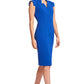 Point De Vu Dress  - Sleeveless notch neck midi sheath dress