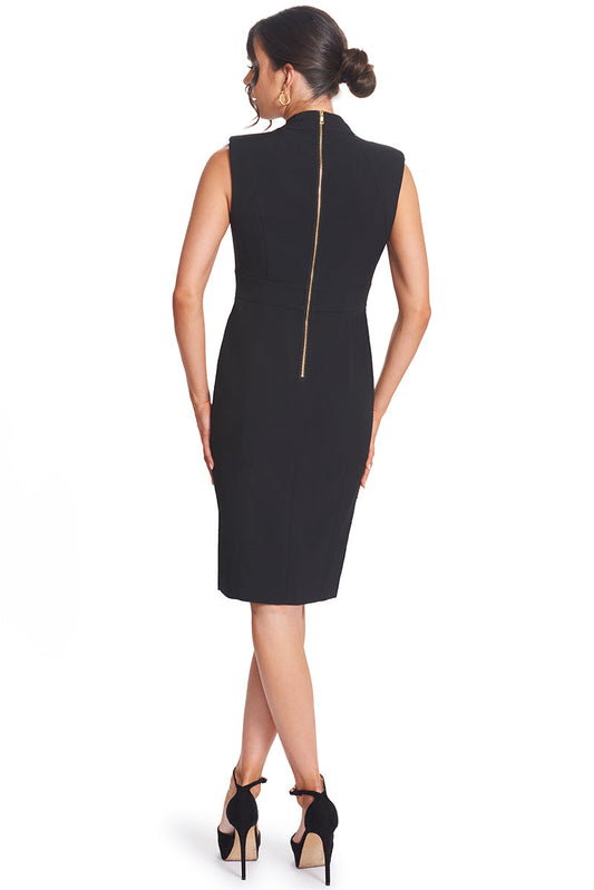 Just Zip It Dress - Sleeveless midi dress with exposed functional gold