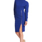 Josefa Asymmetric Dress Royal Blue - Long sleeve convertible midi