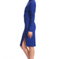 Josefa Asymmetric Dress Royal Blue - Long sleeve convertible midi