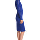 Josefa Asymmetric Dress Royal Blue - Long sleeve convertible midi