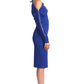 Josefa Asymmetric Dress Royal Blue - Long sleeve convertible midi