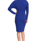 Josefa Asymmetric Dress Royal Blue - Long sleeve convertible midi