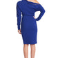 Josefa Asymmetric Dress Royal Blue - Long sleeve convertible midi