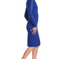 Josefa Asymmetric Dress Royal Blue - Long sleeve convertible midi