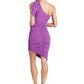 Harper Dress - Asymmetric ribbed dress with ruching and one shoulder