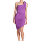 Harper Dress - Asymmetric ribbed dress with ruching and one shoulder