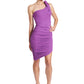 Harper Dress - Asymmetric ribbed dress with ruching and one shoulder