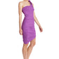 Harper Dress - Asymmetric ribbed dress with ruching and one shoulder