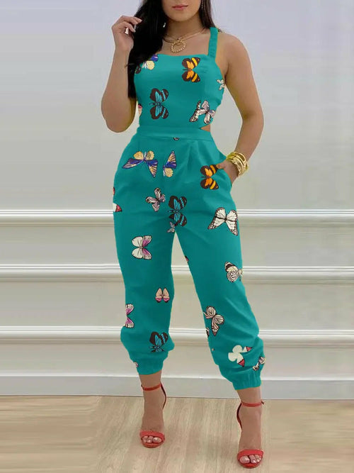 Strap Jumpsuit Sexy Backless Bow Letter Print Strapless Overalls - Walbiz.com