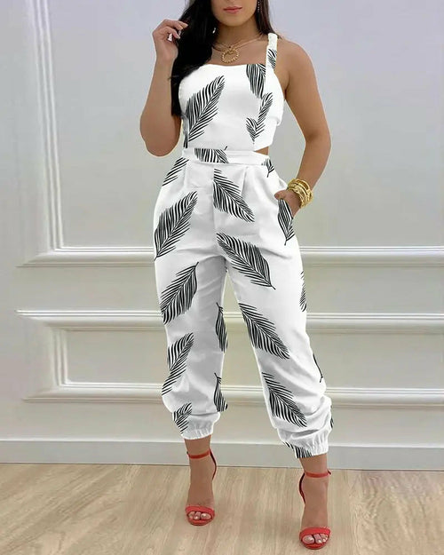 Strap Jumpsuit Sexy Backless Bow Letter Print Strapless Overalls - Walbiz.com