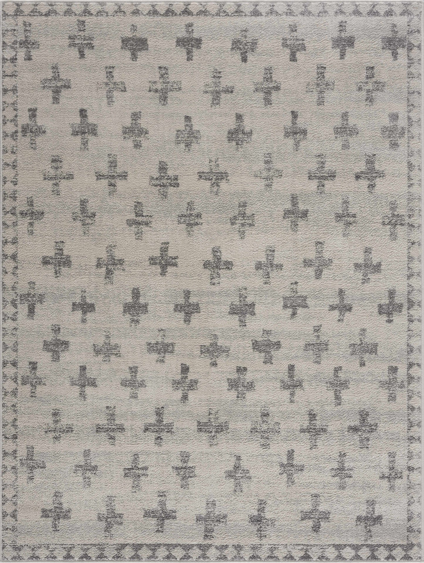 Tigris Swiss Cross Ivory & Gray 2322 Area Rug