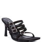 Times Up Diamante Buckle Mid Heel Sandals