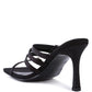 Times Up Diamante Buckle Mid Heel Sandals