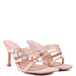 Times Up Diamante Buckle Mid Heel Sandals