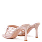 Times Up Diamante Buckle Mid Heel Sandals