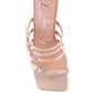Times Up Diamante Buckle Mid Heel Sandals