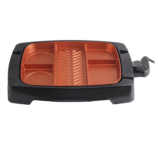 Brentwood Multi-Portion Electric Indoor Grill with Non-Stick Copper