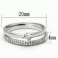 TS110 - Rhodium 925 Sterling Silver Ring with AAA Grade CZ  in Clear
