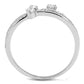 TS581 - Rhodium 925 Sterling Silver Ring with AAA Grade CZ  in Clear