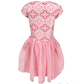 AnnLoren Girls Dress Pink Tulle & Pink Arabesque Party Dress