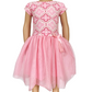 AnnLoren Girls Dress Pink Tulle & Pink Arabesque Party Dress