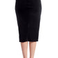 Tia Skirt - Stretch velvet pencil skirt (black)