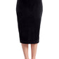 Tia Skirt - Stretch velvet pencil skirt (black)