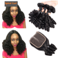 10A Grade Brazilian 3/4 Spiral Curl Human Hair bundles with 4x4 Closur