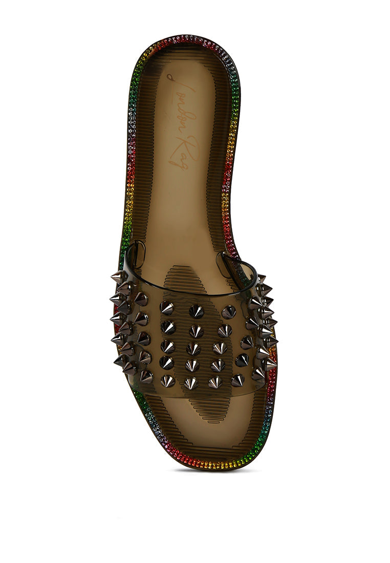 Bolly Punk Stud Clear Jelly Flats