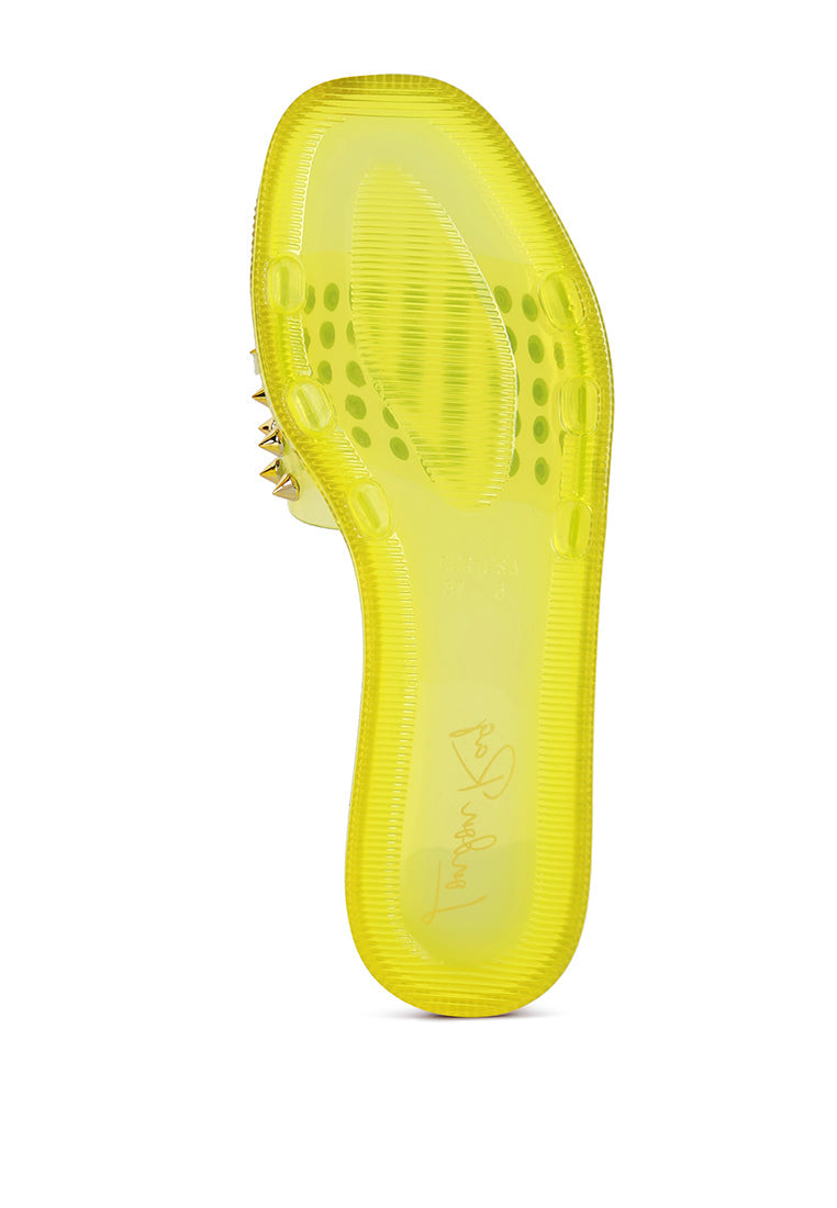 Bolly Punk Stud Clear Jelly Flats