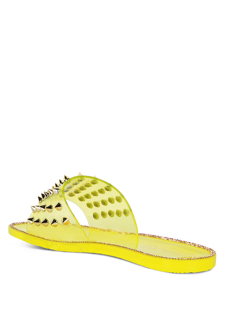 Bolly Punk Stud Clear Jelly Flats