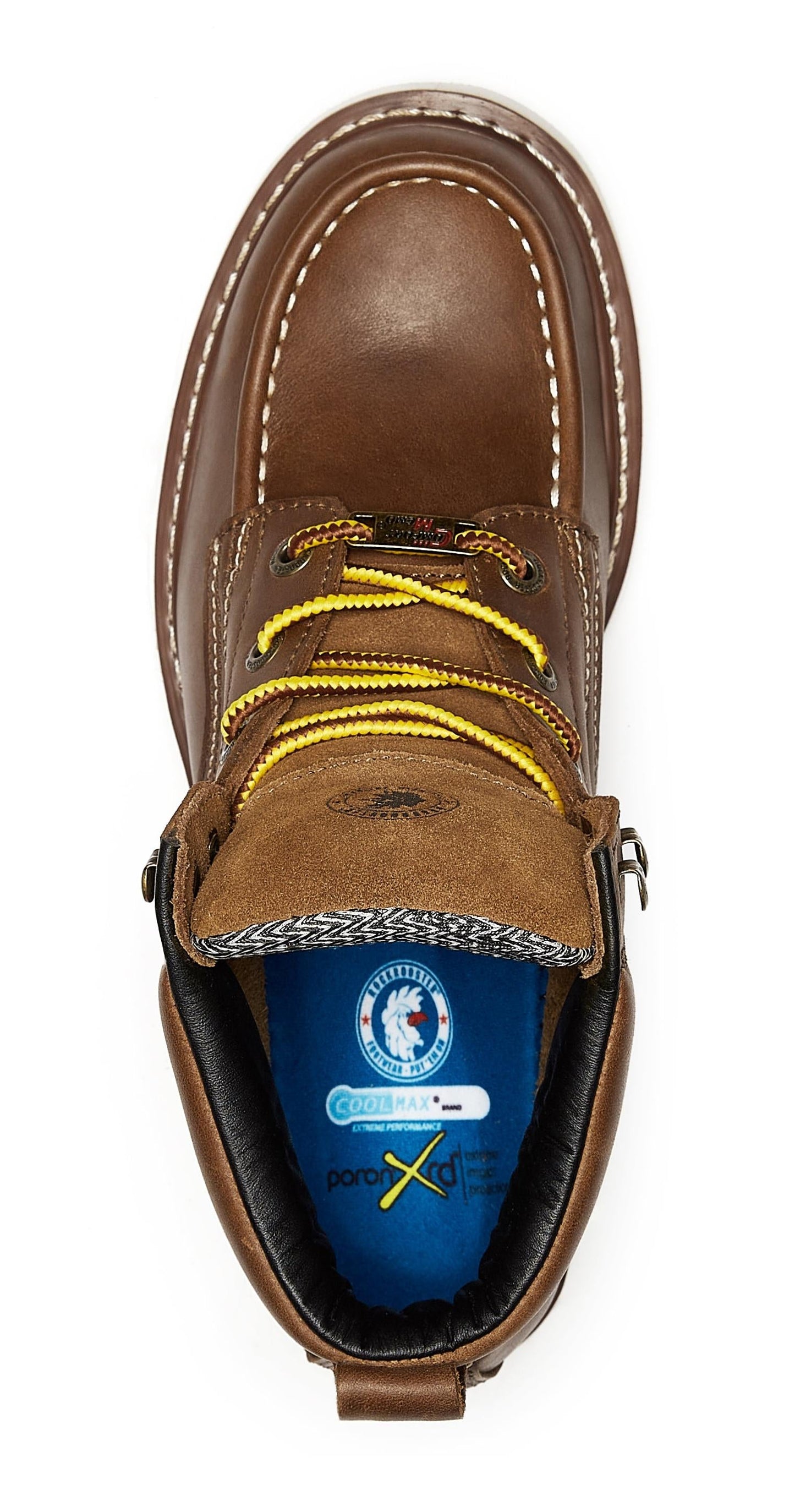 ROCKROOSTER Edgewood Men's 6 inch Brown steel toe waterproof wedge