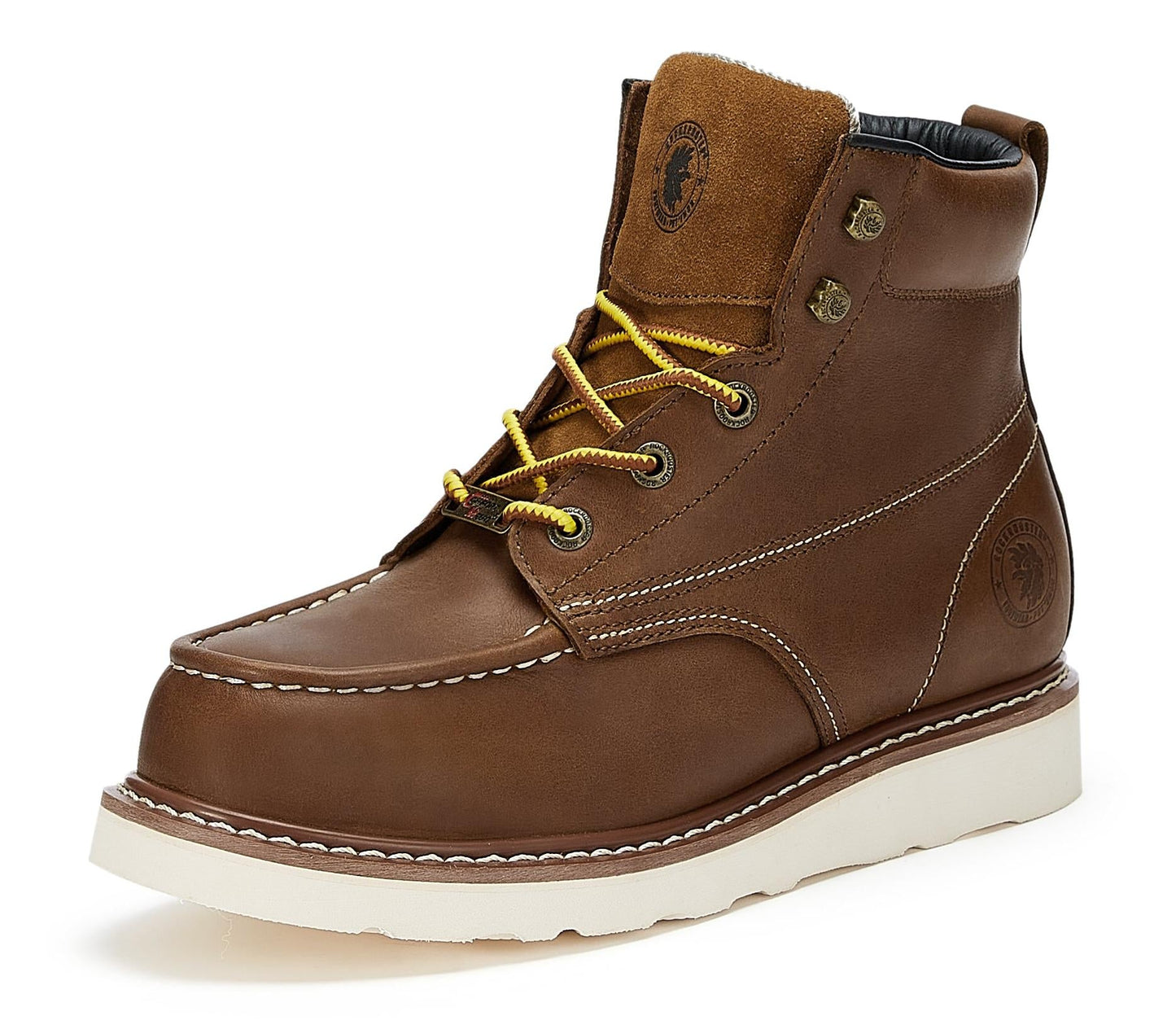 ROCKROOSTER Edgewood Men's 6 inch Brown steel toe waterproof wedge