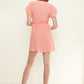 Women's Lace Trim Wrap Dress in Coral